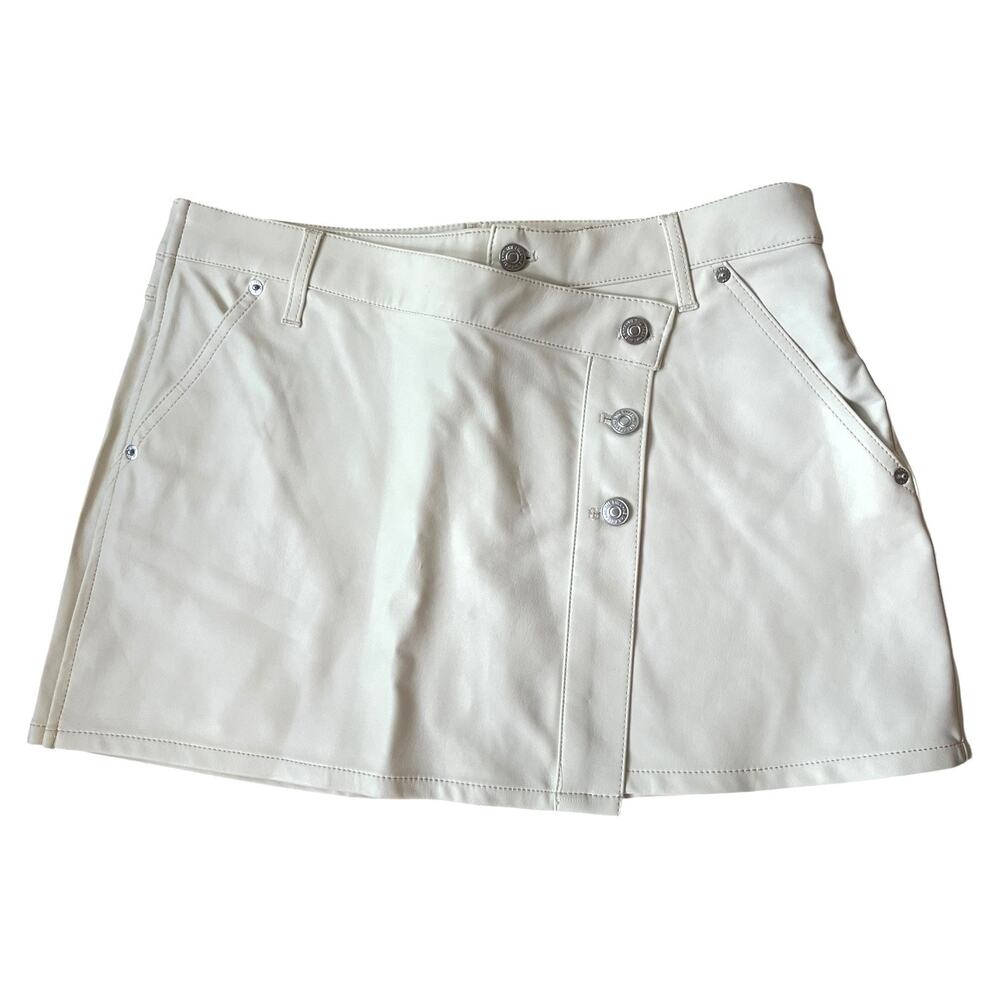 NEW Free People We The Free Wynne Vegan Mini Skirt Ivory Bone Women's 29